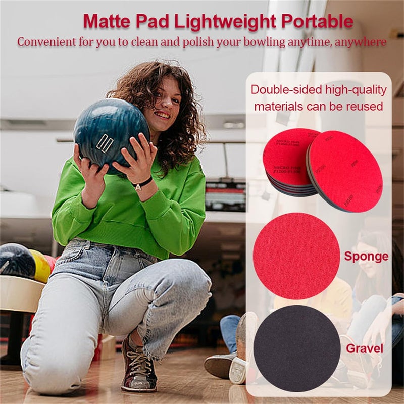 FUYITE 12 PCS Bowling Sanding Pads, Bowling Ball Sanding Sand Pads Polishing Cleaning Kit, Grit 400, 500~600, 800~1000, 1200~1500, 2000, 2500, 3000, 5000, Bowling Ball Resurfacing Polishing Kit - Image 4